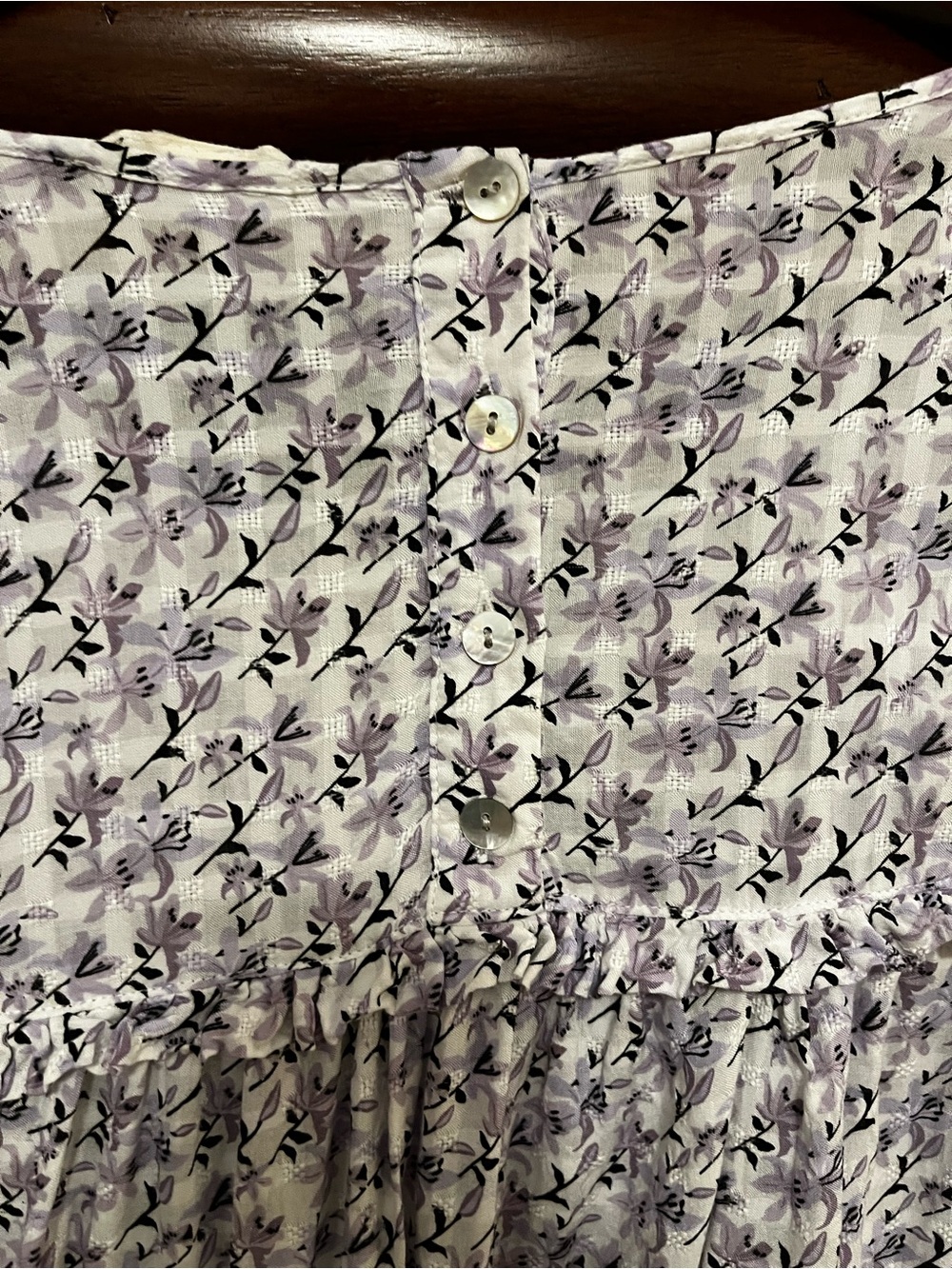 Jane and Delancey White Purple Lavender Floral Smocked Long Sleeve Blouse 2X - Picture 6 of 7
